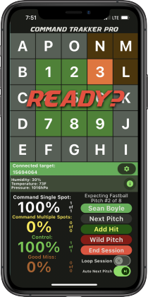 Command Tracking Smart Pitching Target scripted bullpens